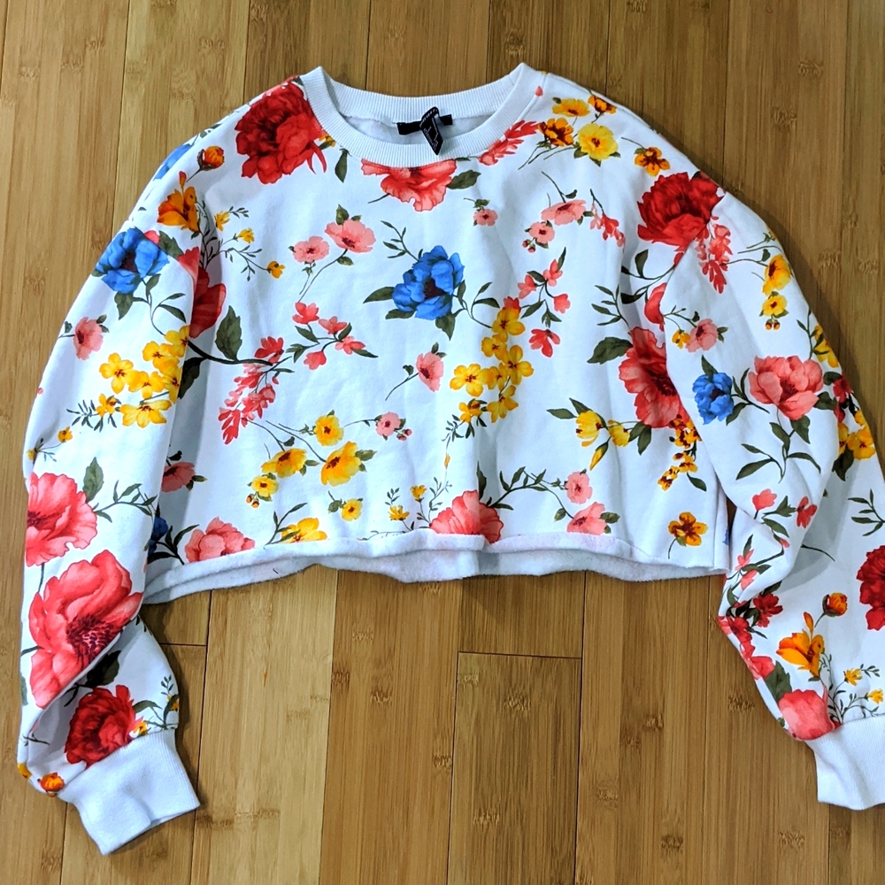 BOGO Forever 21 cropped floral sweatshirt